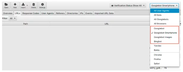 bot wyszukiwarki analizy pliku dziennika