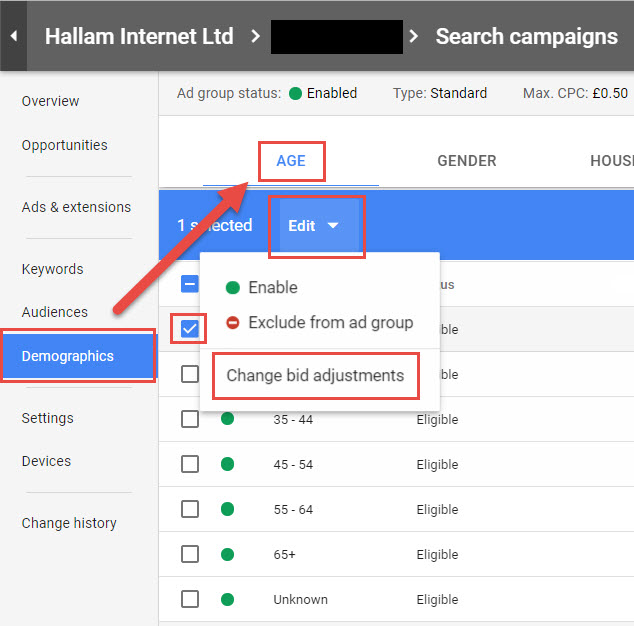 Dane demograficzne Google Analytics