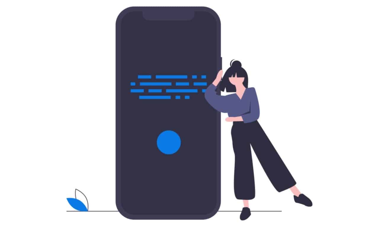 telefona yaslanmış bir kadın altyazıları gösteriyor