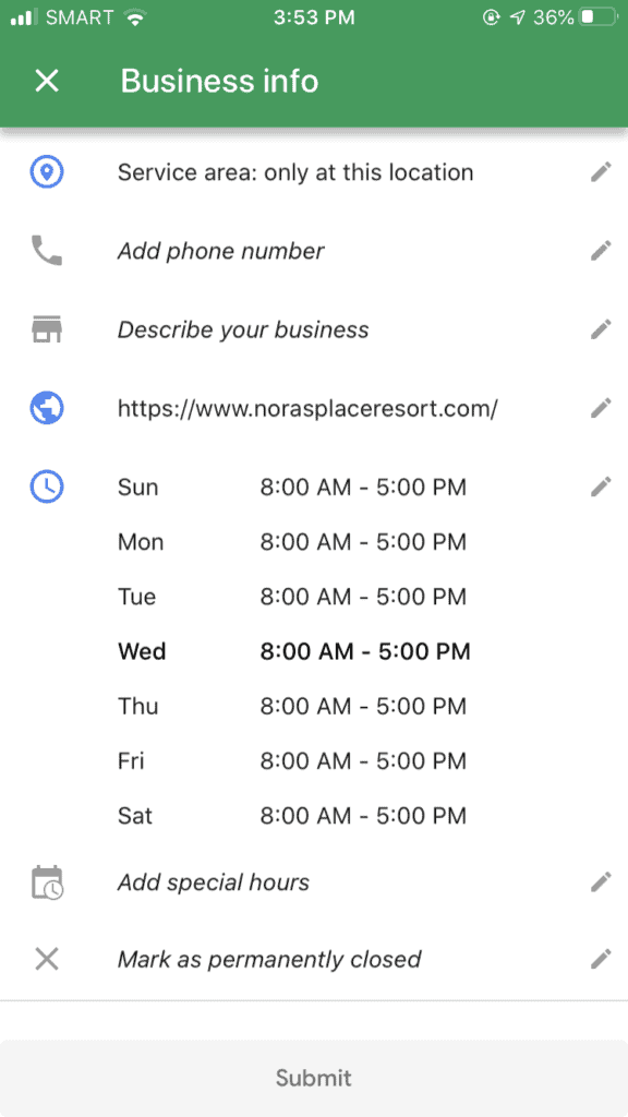 gmb更新ビジネス情報