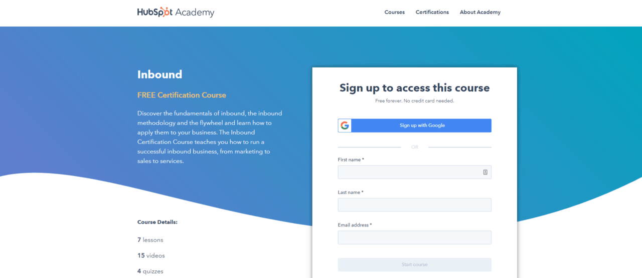 certification entrante hubspot