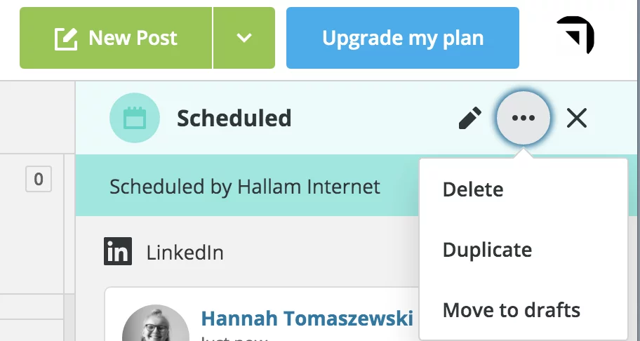 Revisión de publicaciones de Hootsuite
