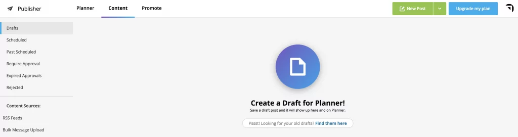 Planificador de contenido de Hootsuite