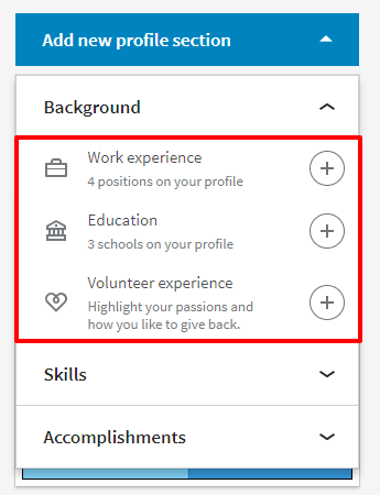 Tambahkan latar belakang Anda di LinkedIn