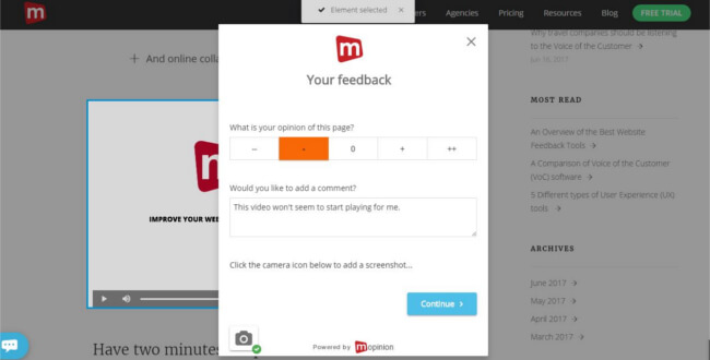 Mopinion: migliora la tua strategia di marketing inbound utilizzando il feedback online - Feedback visivo
