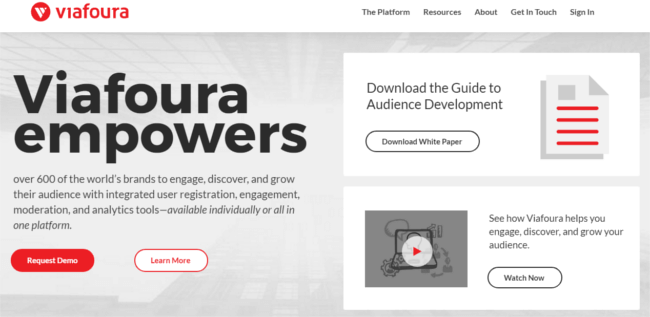 Mopinion: 상위 23개 온라인 커뮤니티 및 소셜 비즈니스 소프트웨어 - Viafoura