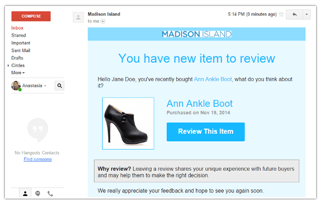 Mopinion: الفرق بين ملاحظات المستخدم عبر الإنترنت والمراجعات عبر الإنترنت - مثال المراجعة عبر الإنترنت