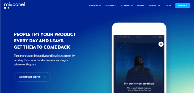 Mopinion: 10 ferramentas com notificações no aplicativo e na Web - Mixpanel
