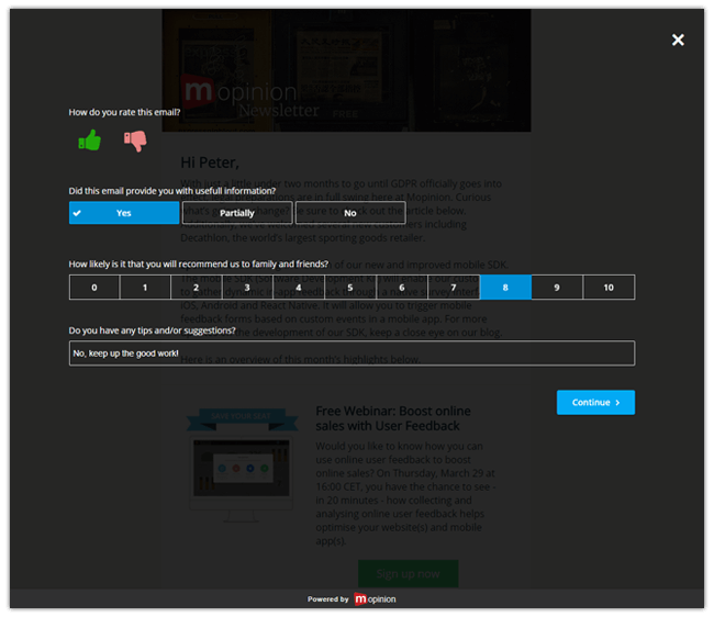 Mopinion: วิธีการใช้แบบสำรวจความคิดเห็นในจดหมายข่าวทางอีเมลของคุณ - จดหมายข่าวทางอีเมล