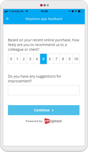 Mopinion: 5 plantillas de formulario de comentarios de aplicaciones móviles fáciles de usar -NPS