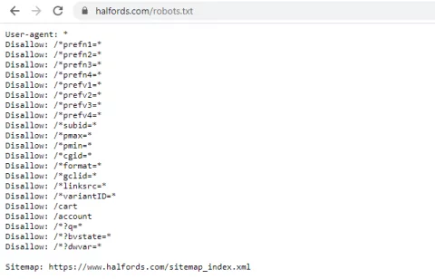 Le fichier robots.txt actuel montre que certaines URL de paramètres ont été bloquées