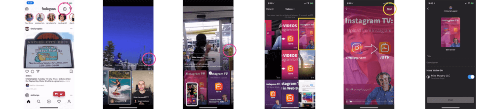 шаги для загрузки видео в IGTV из Instagram