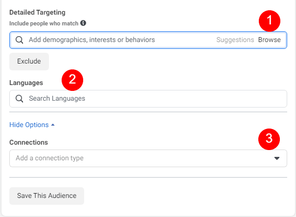 การกำหนดเป้าหมายโดยละเอียดของ Facebook