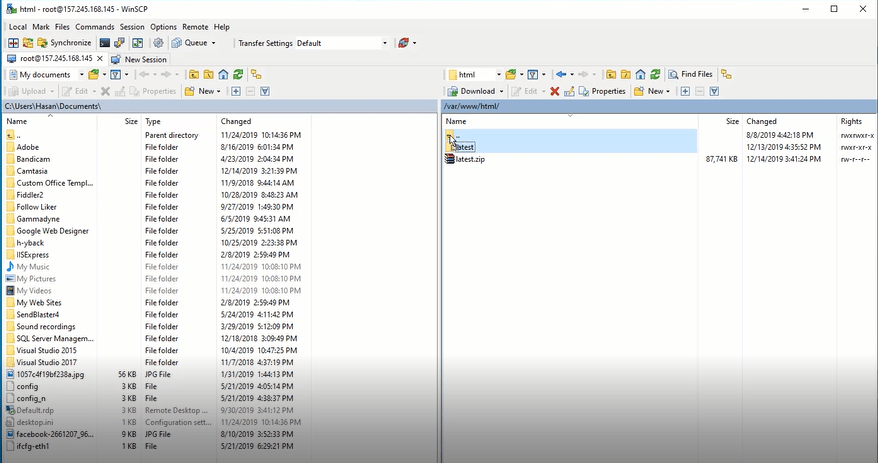 Mailwizz-Setup winscp