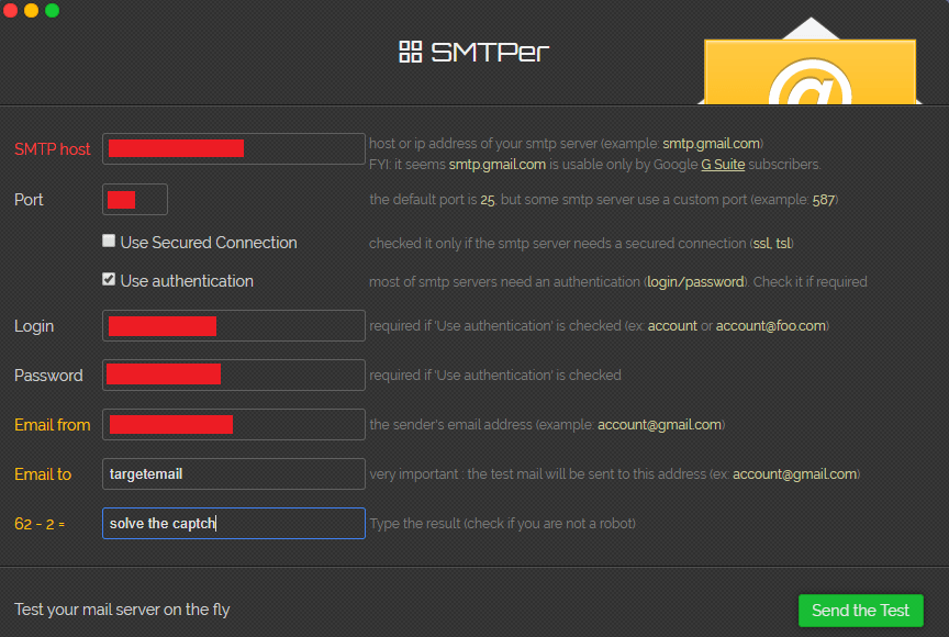 SMTPER.NET으로 SMTP 테스트