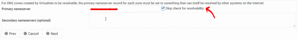 webmin 포스트 마법사 DNS