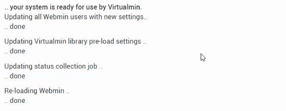 webmin 포스트 마법사 성공