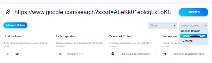 raccourcisseur de lien de domaine personnalisé