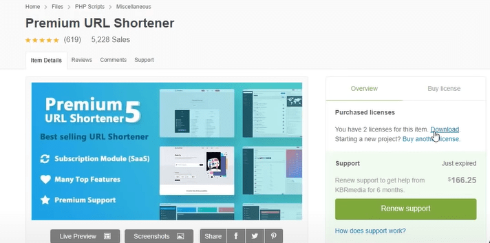 pliki do pobrania premium skracające adresy URL