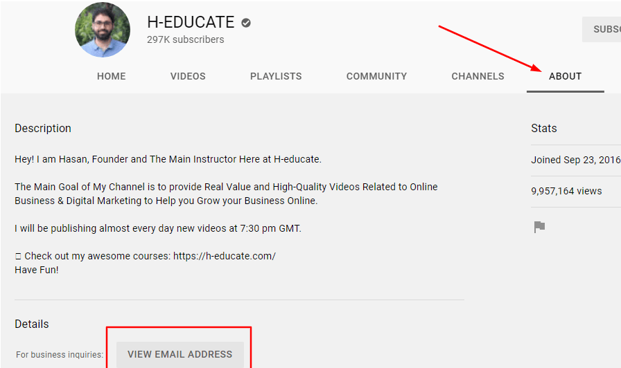 mengikis email dari youtube