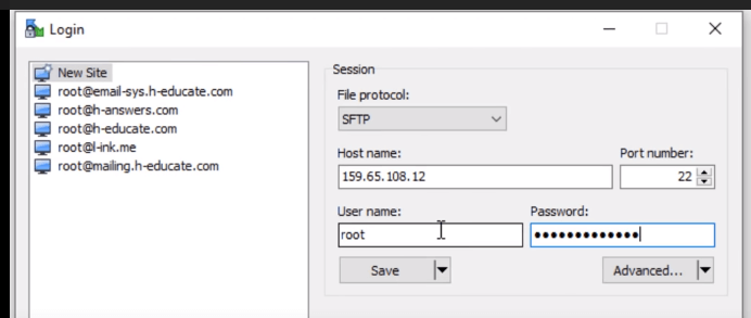 Nuovo sito utilizzando WINSCP