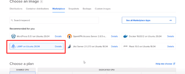 LAMPADA su Ubuntu 20.04 su DigitalOCean