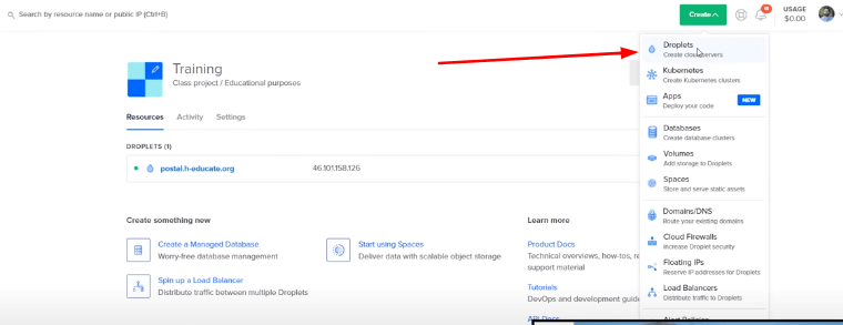 goccioline a digitalocean