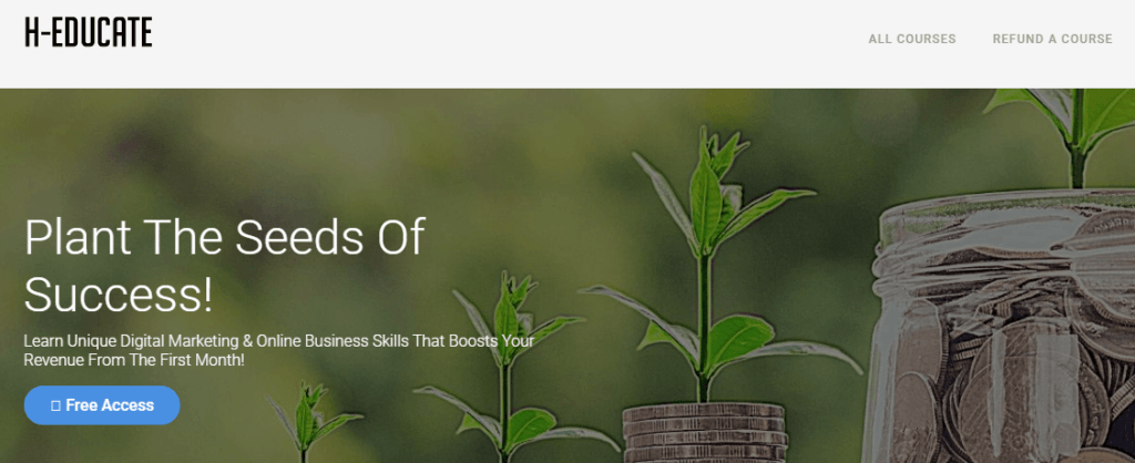 Pagina di destinazione di H-Educate Academy