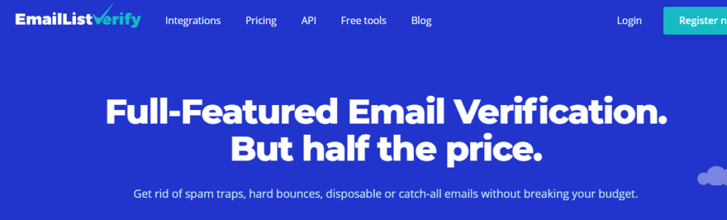 EmailListVerify أداة التحقق من صحة عنوان البريد الإلكتروني