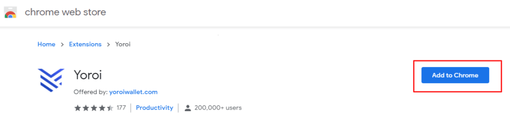 1.3 أضف محفظة Yoroi إلى Chrome