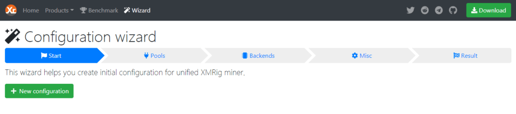 Penyihir Konfigurasi XMRig