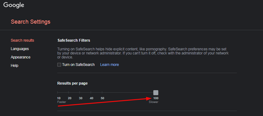2페이지당 Google 검색 결과