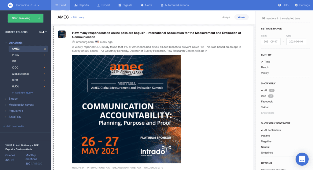 mediatoolkit feed în timp real pentru monitorizarea concurenților