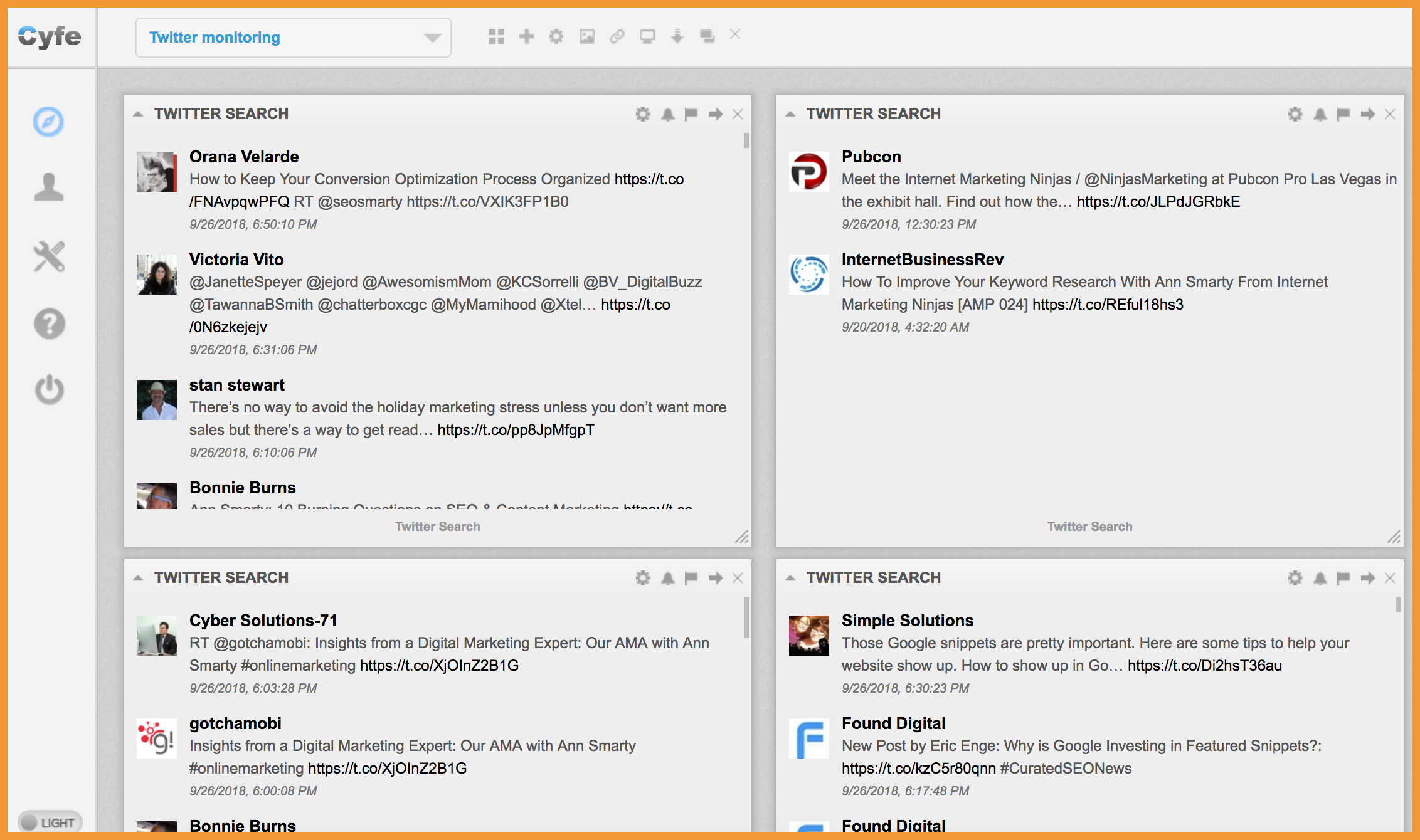 การติดตาม Twitter Cyfe