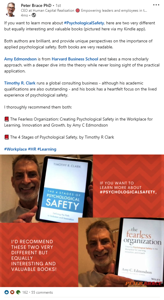 Message LinkedIn de Peter Brace