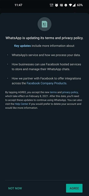 WhatsApp 隐私更新