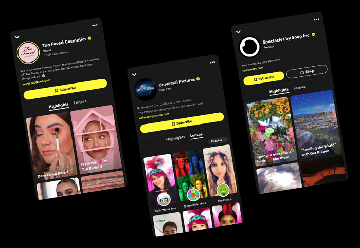 Profils de marque Snapchat