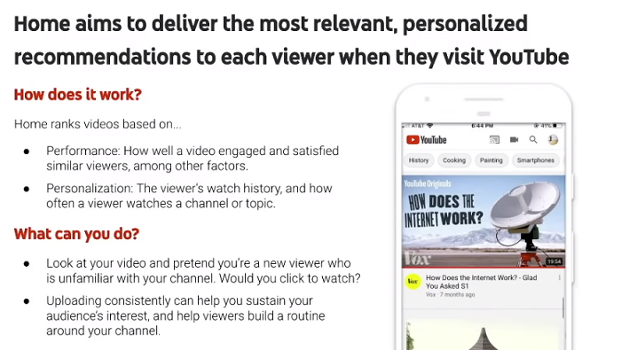 Guida ai consigli sui video di YouTube