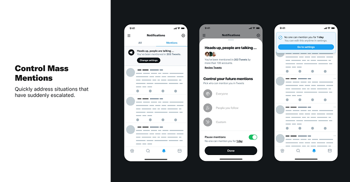 Twitter bahsetme kontrolleri