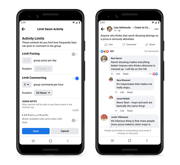 تحديث مجموعات الفيسبوك