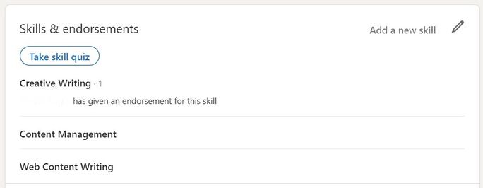기술 및 승인 편집 Edit your Skill & Endorsment