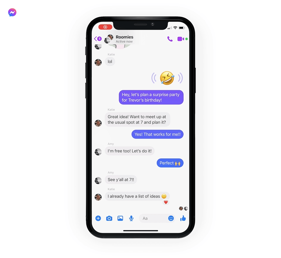 Facebook Messenger-Worteffekte