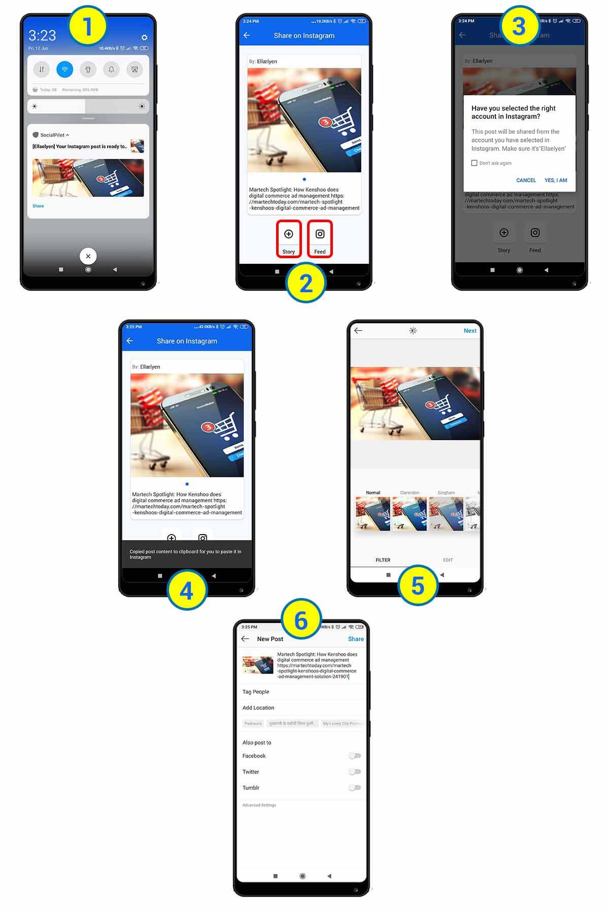 인스타그램과 SocialPilot을 연결하는 단계