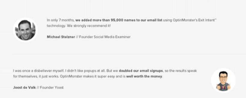 Customer review page