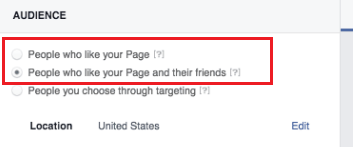 Seleziona follower come pubblico predefinito Select followers as target audience