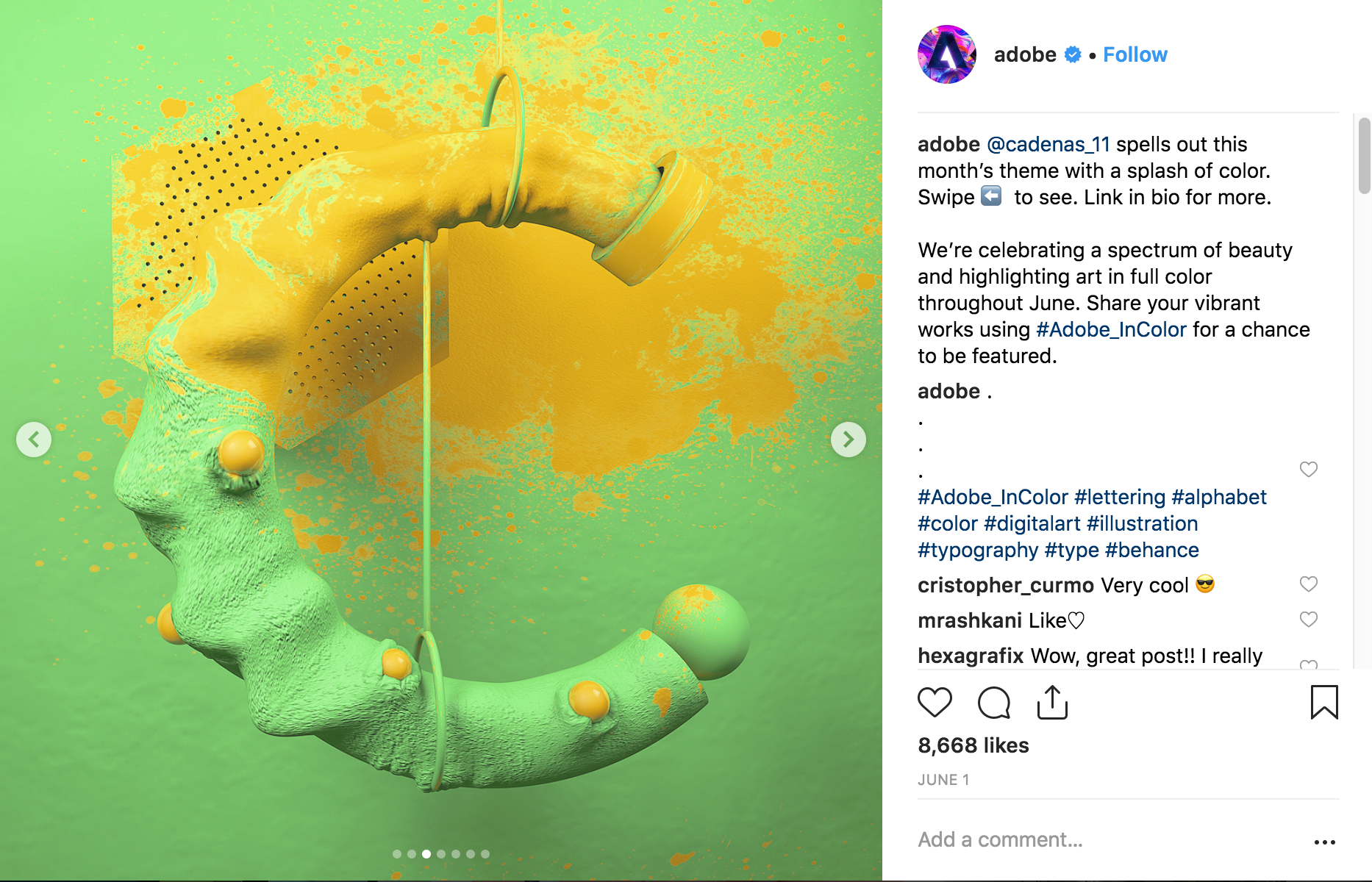 Cele mai bune campanii Instagram 2018 - Adobe - Sked Social