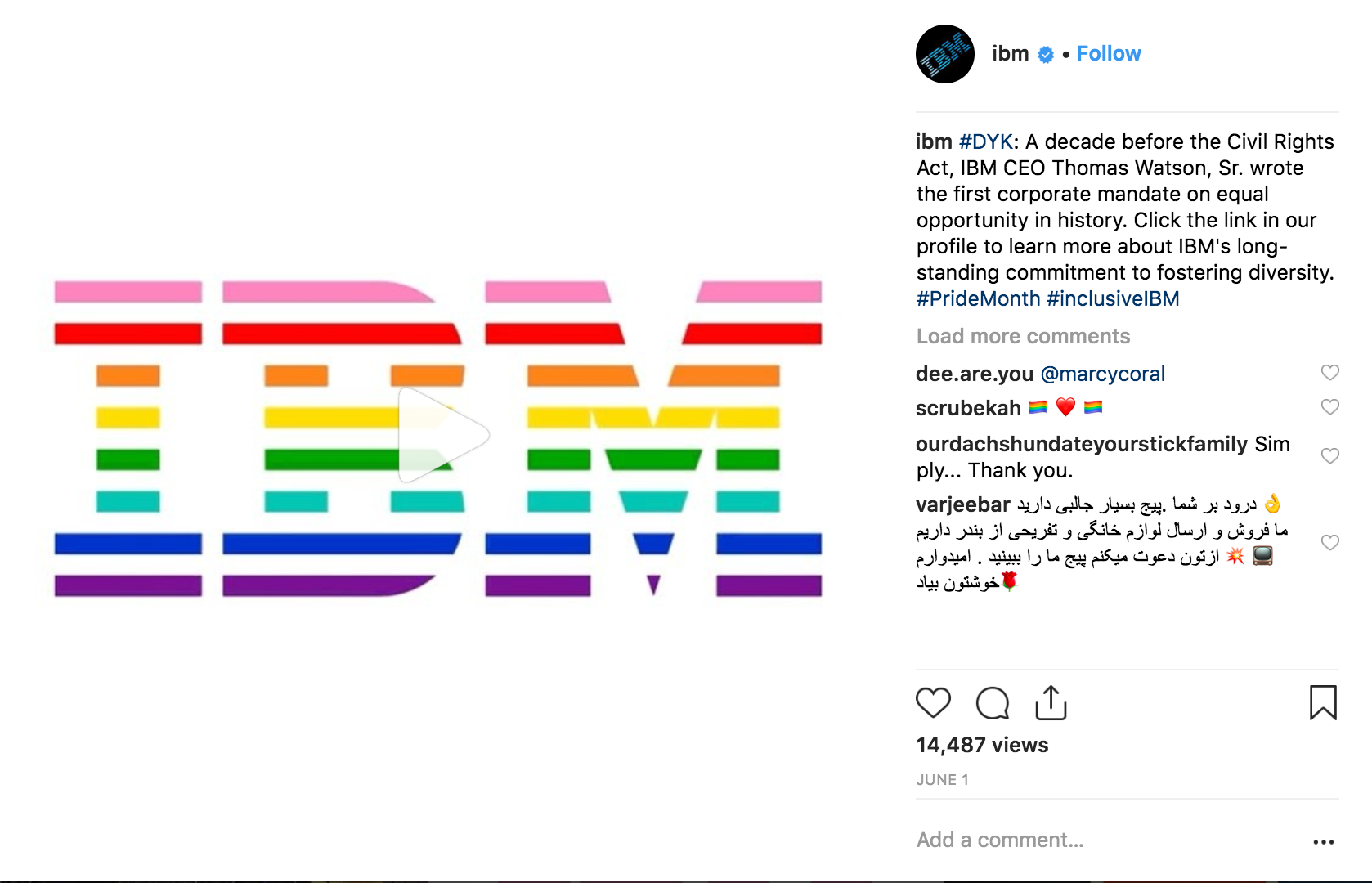 Cele mai bune campanii Instagram 2018 - IBM - Sked Social