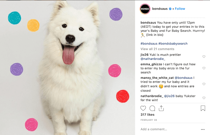 Branduri de modă pe Instagram - Bonds - Sked Social