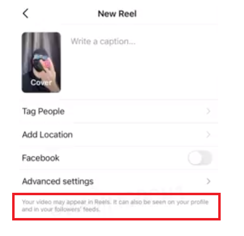 Etichetă Instagram Reels