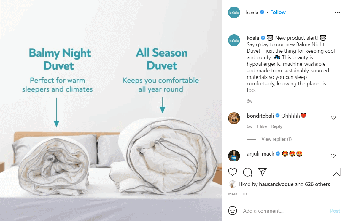 Paturi de koala folosind text și imagini complementare